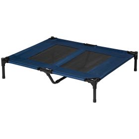 Cooling Elevated Dog Bed 36x30 Portable Raised Cot Washable Mesh Large Dogs Blue Cooling Elevated Dog Bed 36x30 Portable Raised Cot Washable Mesh Large Dogs Blue