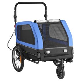 Dog Bike Trailer, Supports up to 88 lbs, 2-in-1 Pet Stroller Cart Bicycle Carrier for Small & Large Dogs, Easy Folding Frame with Quick Release W Dog Bike Trailer, Supports up to 88 lbs, 2-in-1 Pet Stroller Cart Bicycle Carrier for Small & Large Dogs, Easy Folding Frame with Quick Release W